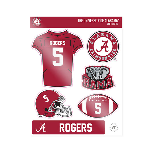 Alabama - NCAA Football : Noah Rogers - Sticker Sheet-0