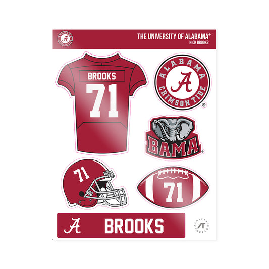 Alabama - NCAA Football : Nick Brooks - Sticker Sheet-0
