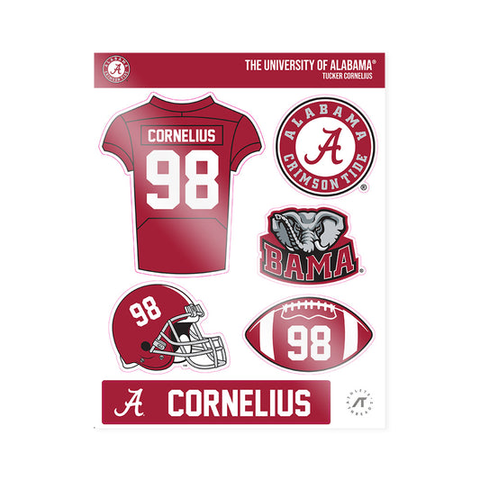 Alabama - NCAA Football : Tucker Cornelius - Sticker Sheet-0