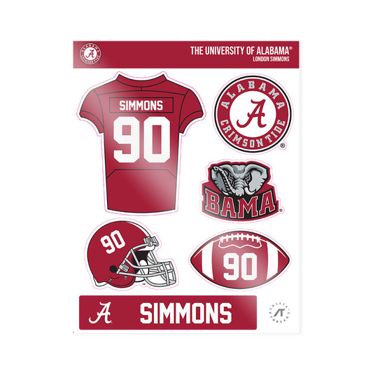 Alabama - NCAA Football : London Simmons - Sticker Sheet-0