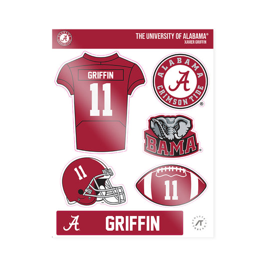 Alabama - NCAA Football : Xavier Griffin - Sticker Sheet-0