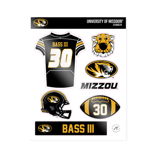 Missouri - NCAA Football : CJ Bass III - Sticker Sheet-0