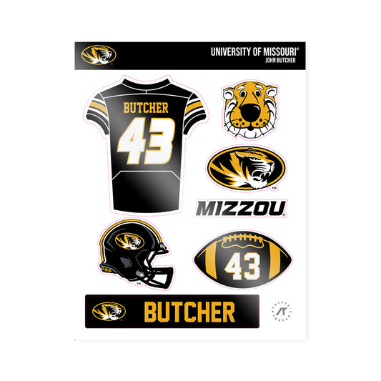 Missouri - NCAA Football : John Butcher - Sticker Sheet-0