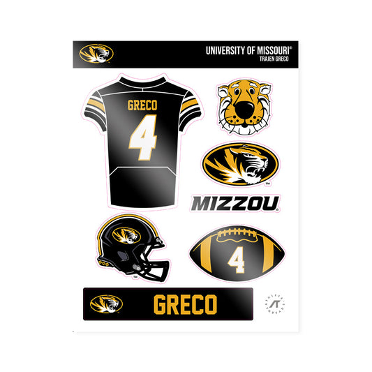 Missouri - NCAA Football : Trajen Greco - Sticker Sheet-0