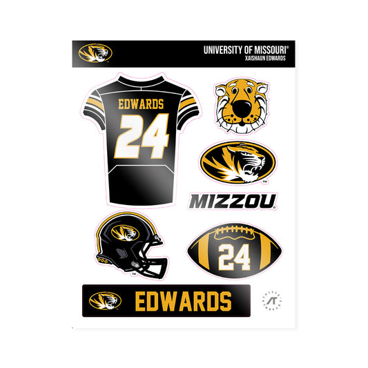 Missouri - NCAA Football : Xaishaun Edwards - Sticker Sheet-0