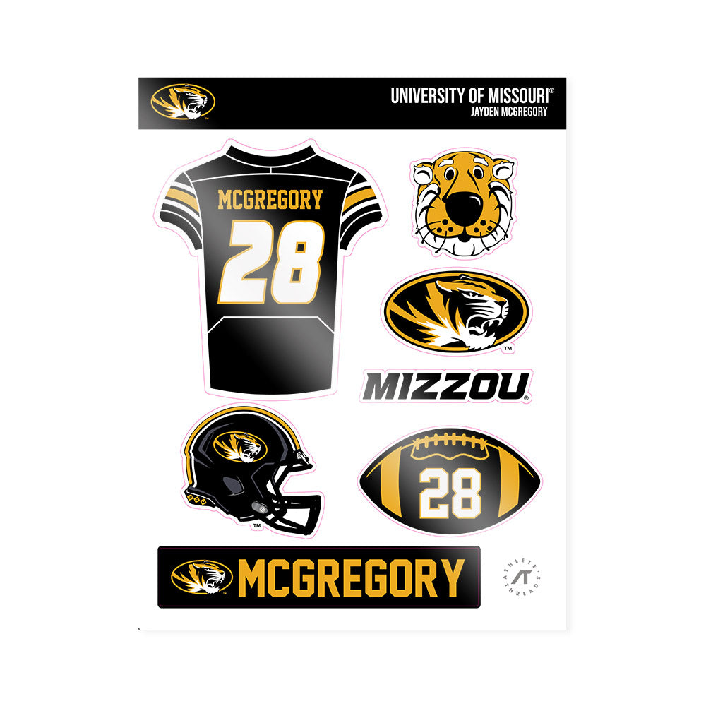 Missouri - NCAA Football : Jayden Mcgregory - Sticker Sheet-0