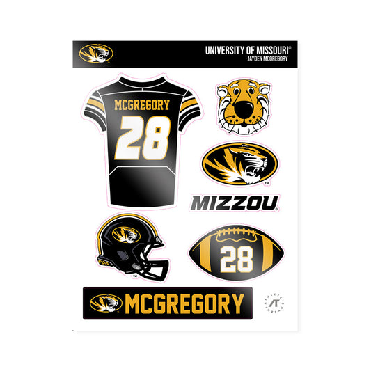 Missouri - NCAA Football : Jayden Mcgregory - Sticker Sheet-0