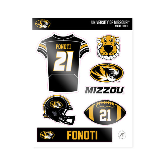 Missouri - NCAA Football : Malae Fonoti - Sticker Sheet-0