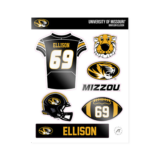 Missouri - NCAA Football : Braylon Ellison - Sticker Sheet-0