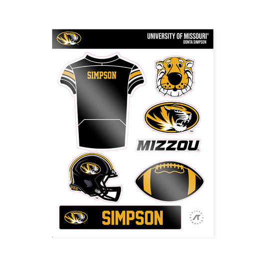 Missouri - NCAA Football : Donta Simpson - Sticker Sheet-0