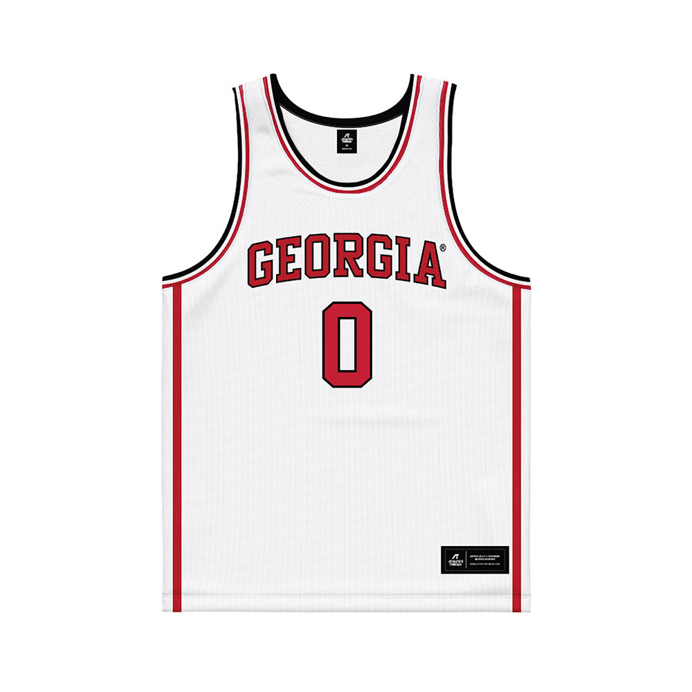 Georgia - NCAA Men's Basketball : Blue Cain - White Basketball Jersey-0