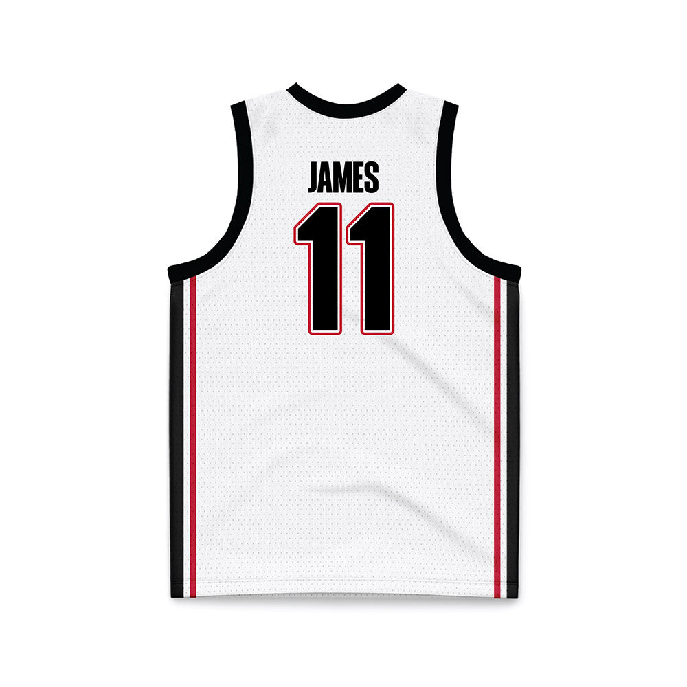 Georgia - NCAA Men's Basketball : dylan james - White Basketball Jersey-1