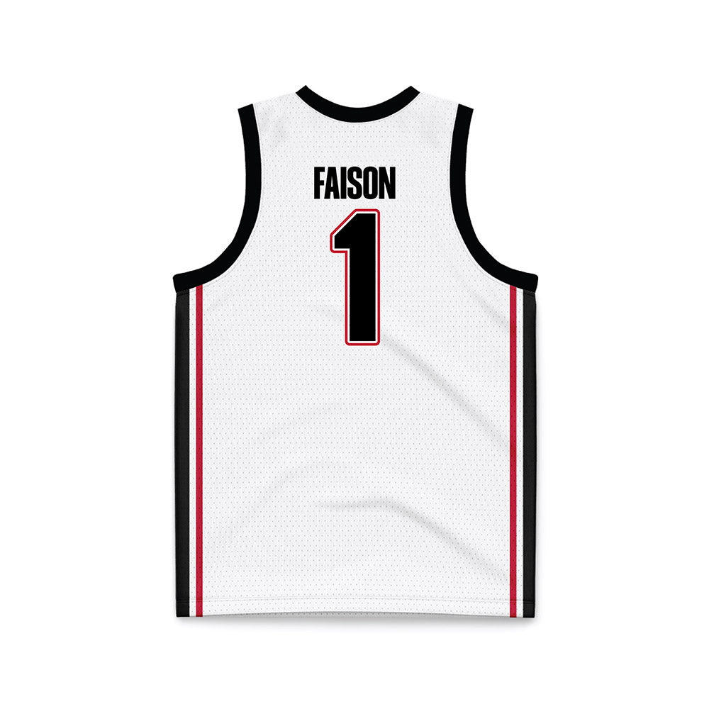 Georgia - NCAA Women's Basketball : Jocelyn Faison - White Basketball Jersey-1