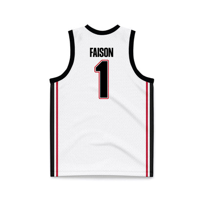 Georgia - NCAA Women's Basketball : Jocelyn Faison - White Basketball Jersey-1