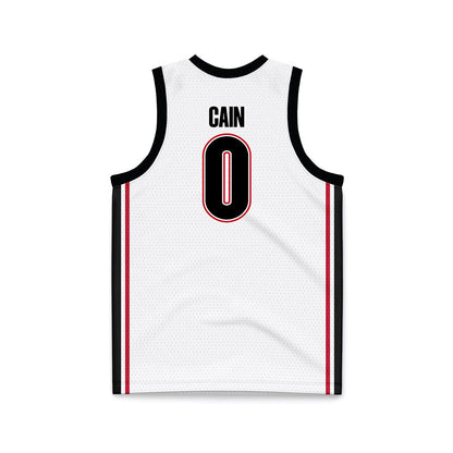 Georgia - NCAA Men's Basketball : Blue Cain - White Basketball Jersey-1