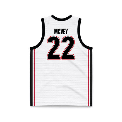 Georgia - NCAA Men's Basketball : Jackson McVey - White Basketball Jersey-1