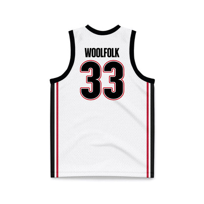 Georgia - NCAA Women's Basketball : Mia Woolfolk - White Basketball Jersey-1