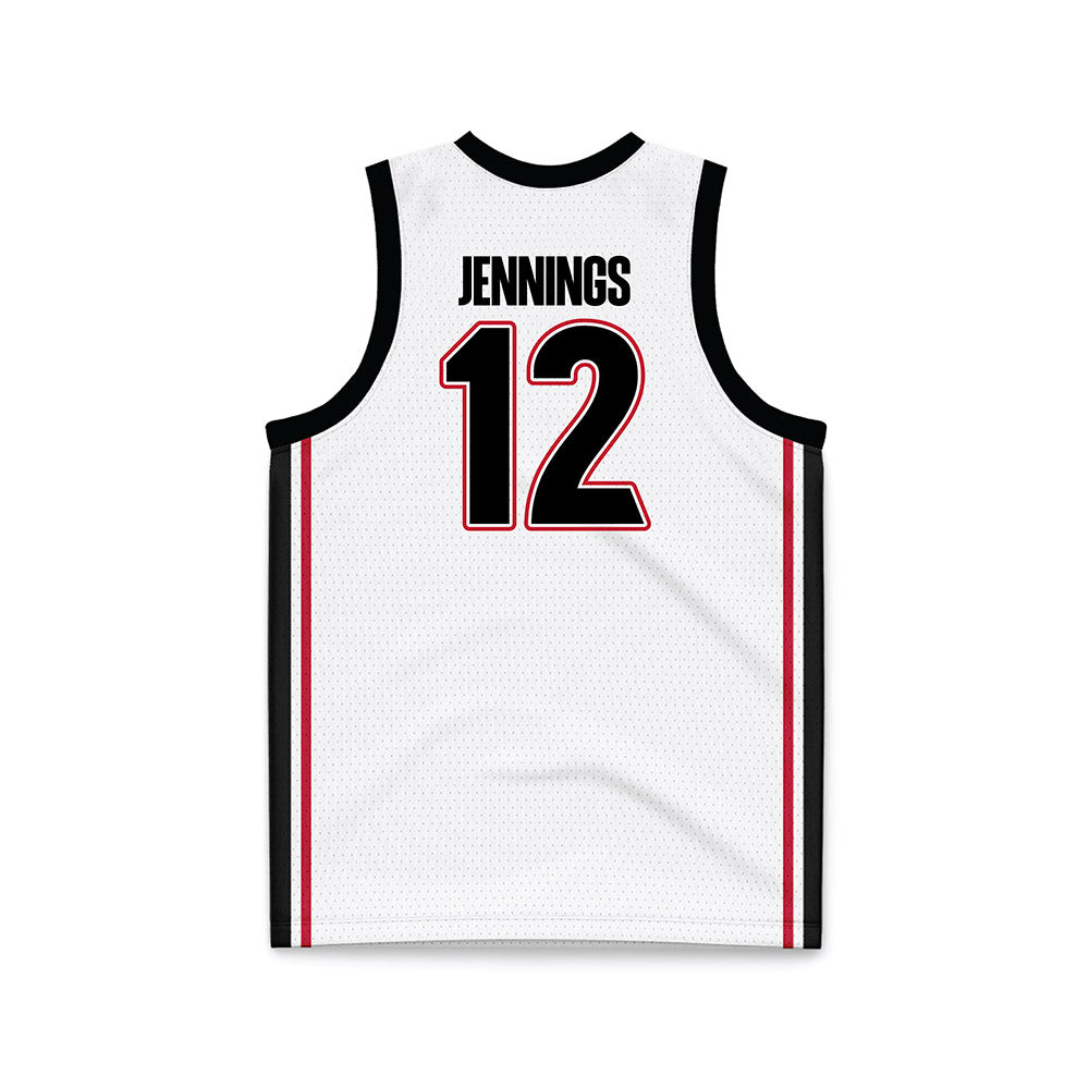 Georgia - NCAA Men's Basketball : Markel Jennings - White Basketball Jersey-1