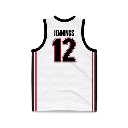 Georgia - NCAA Men's Basketball : Markel Jennings - White Basketball Jersey-1