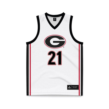 Georgia - NCAA Men's Basketball : Jake Wilkins - White Basketball Jersey-0