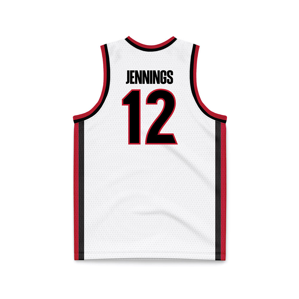 Georgia - NCAA Men's Basketball : Markel Jennings - White Basketball Jersey-1