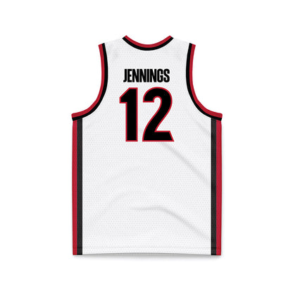 Georgia - NCAA Men's Basketball : Markel Jennings - White Basketball Jersey-1