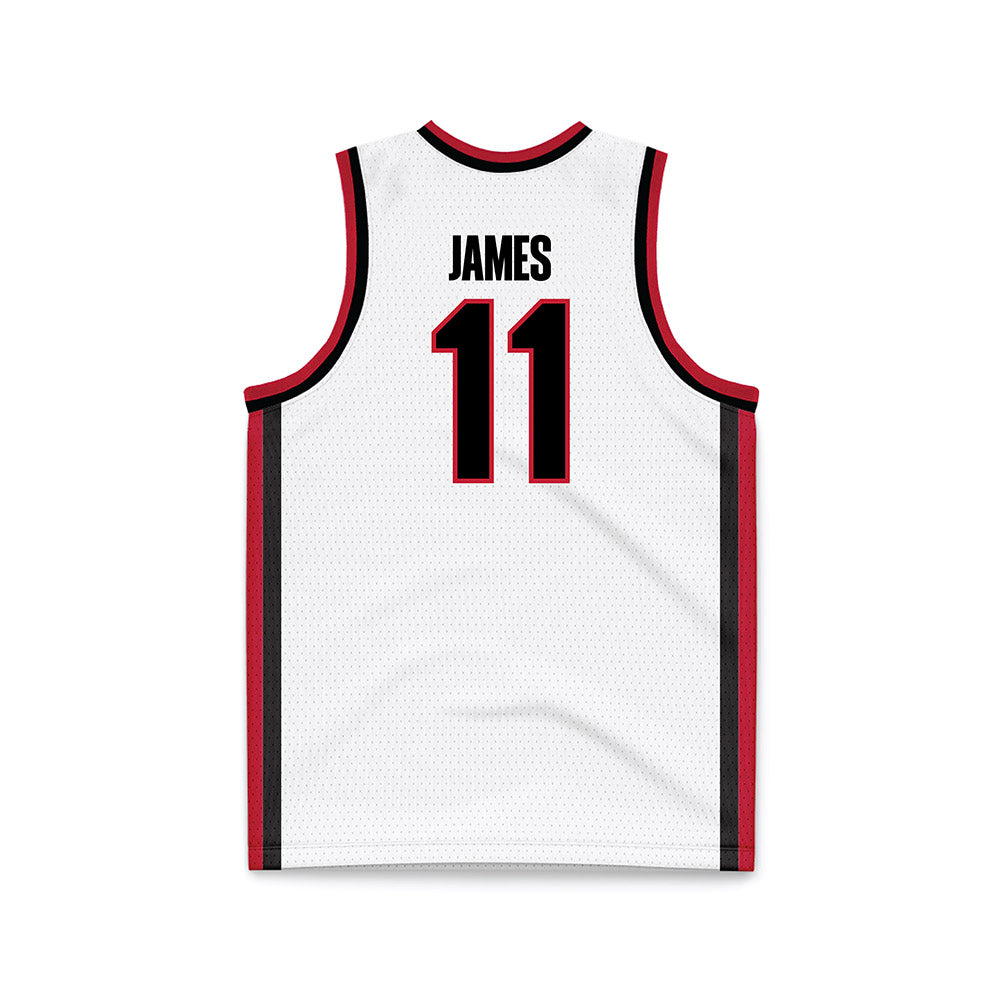 Georgia - NCAA Men's Basketball : dylan james - White Basketball Jersey-1