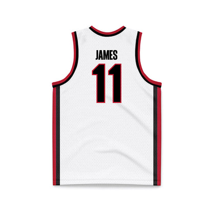 Georgia - NCAA Men's Basketball : dylan james - White Basketball Jersey-1