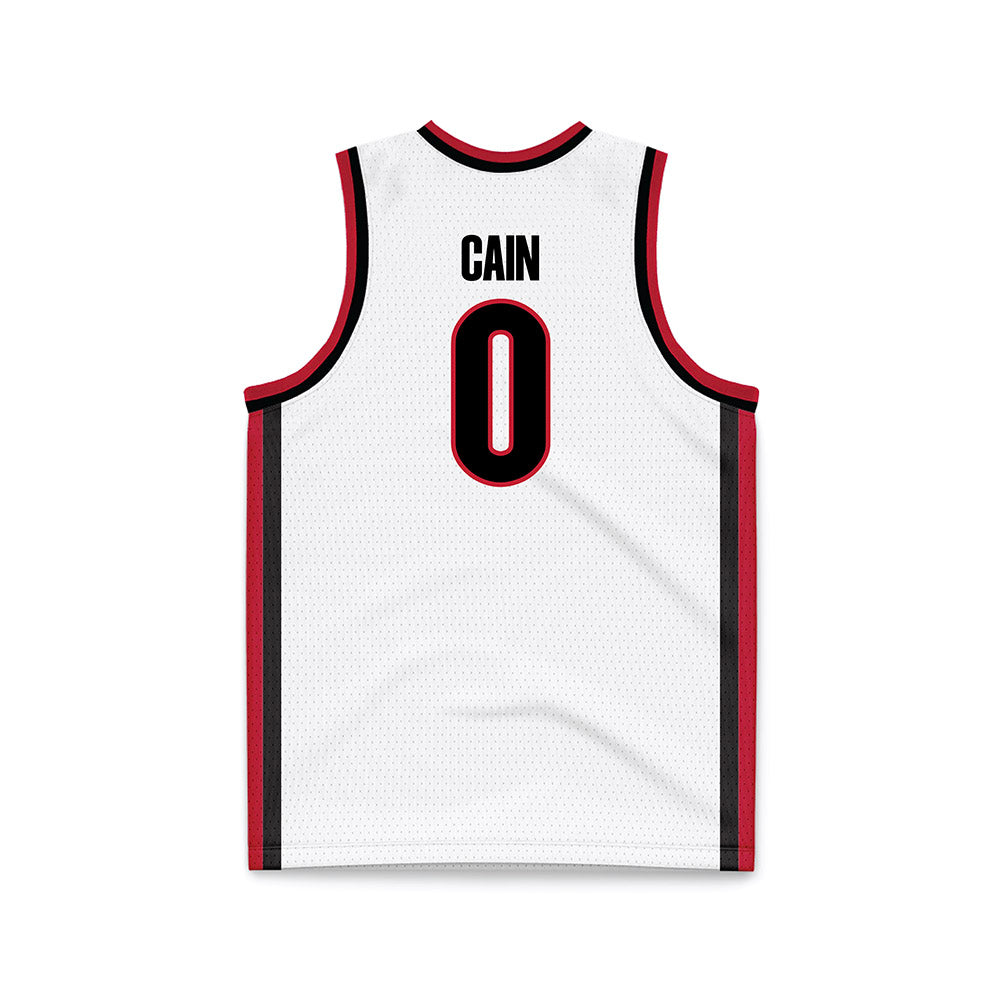 Georgia - NCAA Men's Basketball : Blue Cain - White Basketball Jersey-1