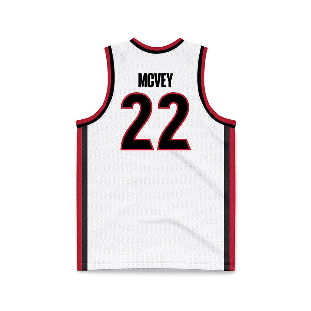 Georgia - NCAA Men's Basketball : Jackson McVey - White Basketball Jersey-1