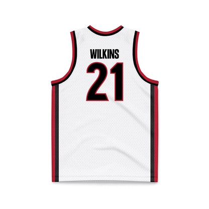 Georgia - NCAA Men's Basketball : Jake Wilkins - White Basketball Jersey-1