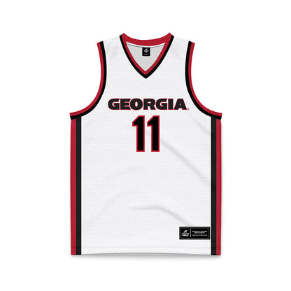 Georgia - NCAA Men's Basketball : dylan james - White Basketball Jersey-0