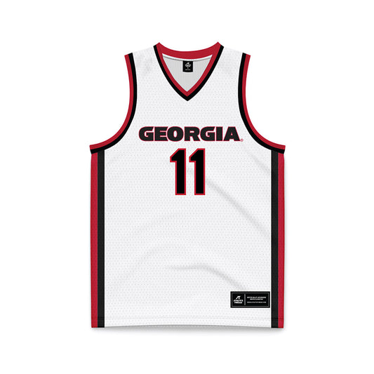 Georgia - NCAA Men's Basketball : dylan james - White Basketball Jersey-0