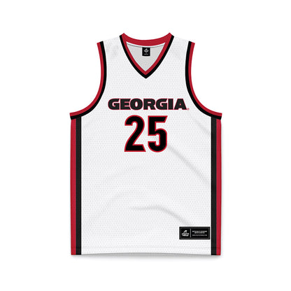 Georgia - NCAA Men's Basketball : Justin Abson - White Basketball Jersey-0