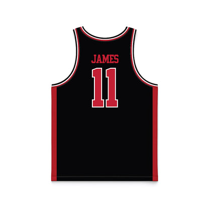 Georgia - NCAA Men's Basketball : dylan james - Black Basketball Jersey-1