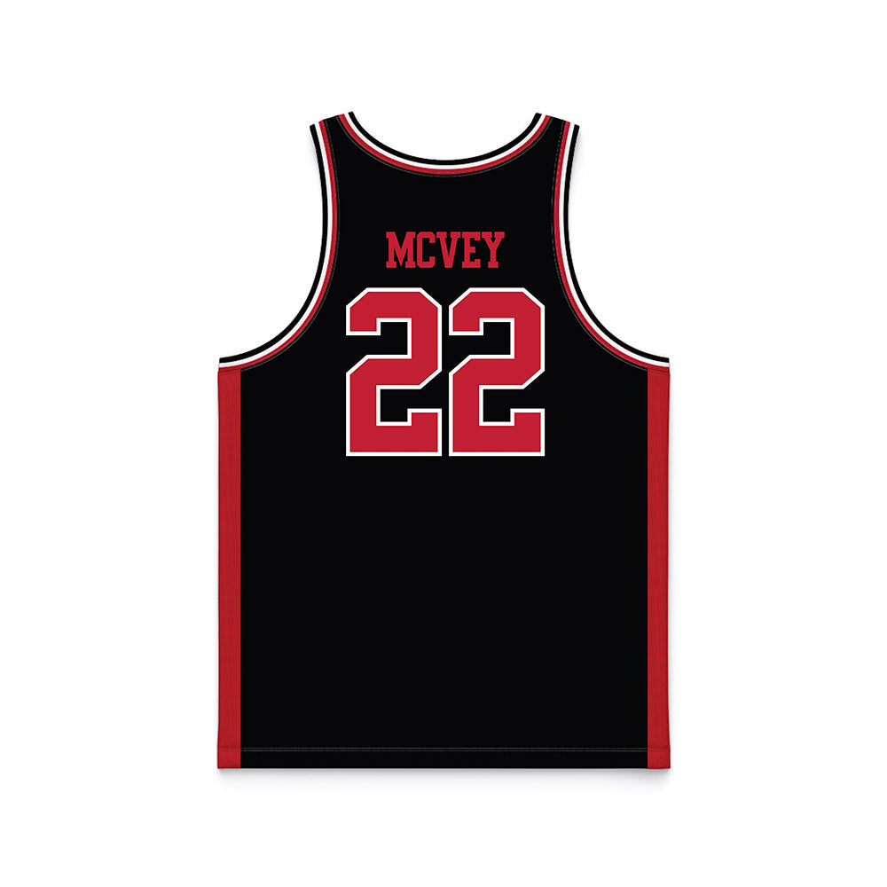 Georgia - NCAA Men's Basketball : Jackson McVey - Black Basketball Jersey-1