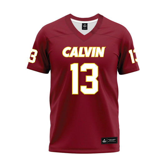 Calvin - NCAA Football : Henry Steenwyk - Maroon Premium Football Jersey-0