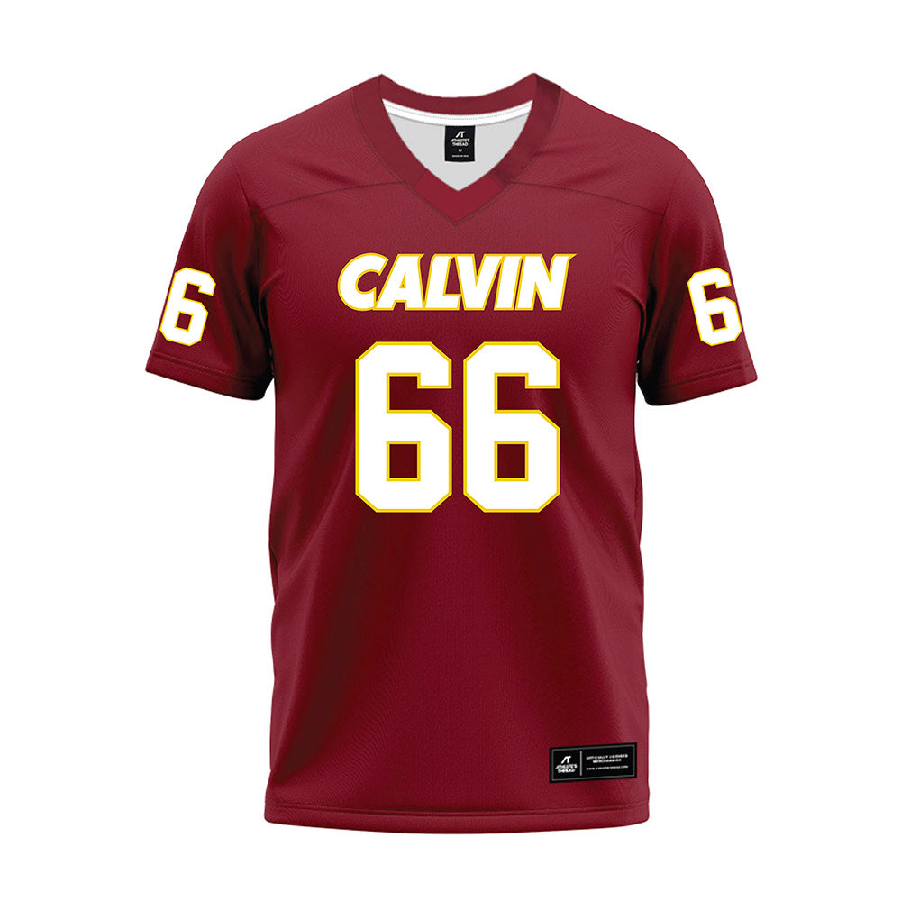 Calvin - NCAA Football : Matthew Hallam - Maroon Premium Football Jersey-0