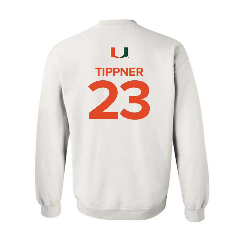 Miami - NCAA Women's Basketball : Meredith Tippner - Replica Shersey Crewneck Sweatshirt-1