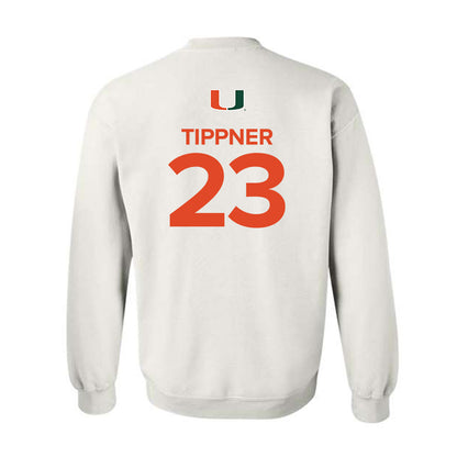 Miami - NCAA Women's Basketball : Meredith Tippner - Replica Shersey Crewneck Sweatshirt-1