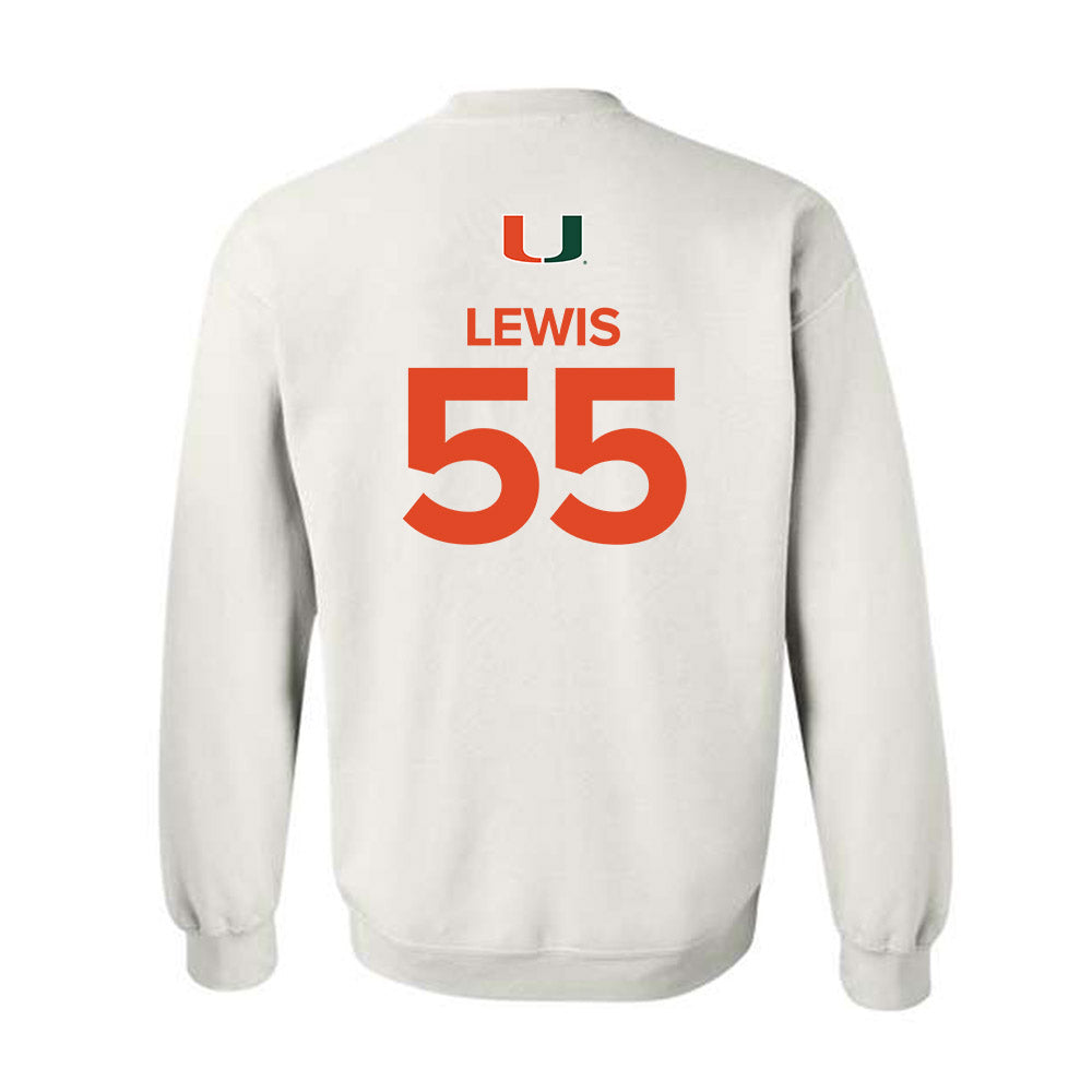 Miami - NCAA Men's Basketball : Acaden Lewis - Replica Shersey Crewneck Sweatshirt-1