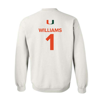Miami - NCAA Women's Basketball : Cameron Williams - Replica Shersey Crewneck Sweatshirt-1