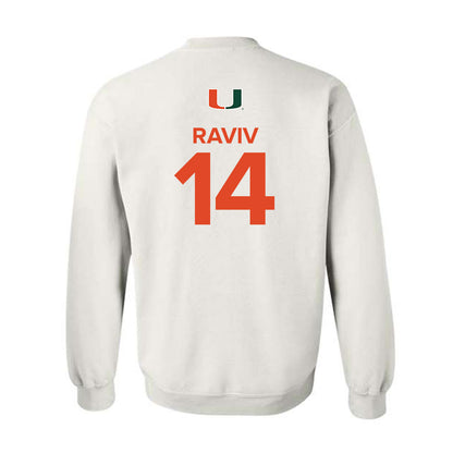 Miami - NCAA Women's Basketball : Gal Raviv - Replica Shersey Crewneck Sweatshirt-1