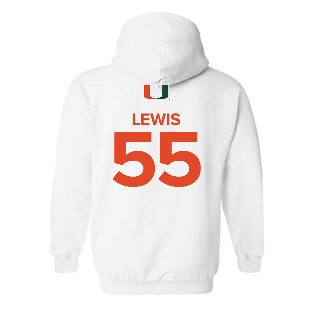 Miami - NCAA Men's Basketball : Acaden Lewis - Replica Shersey Hooded Sweatshirt-1