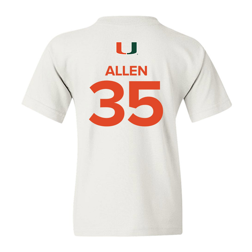 Miami - NCAA Men's Basketball : Dante Allen - Replica Shersey Youth T-Shirt-1