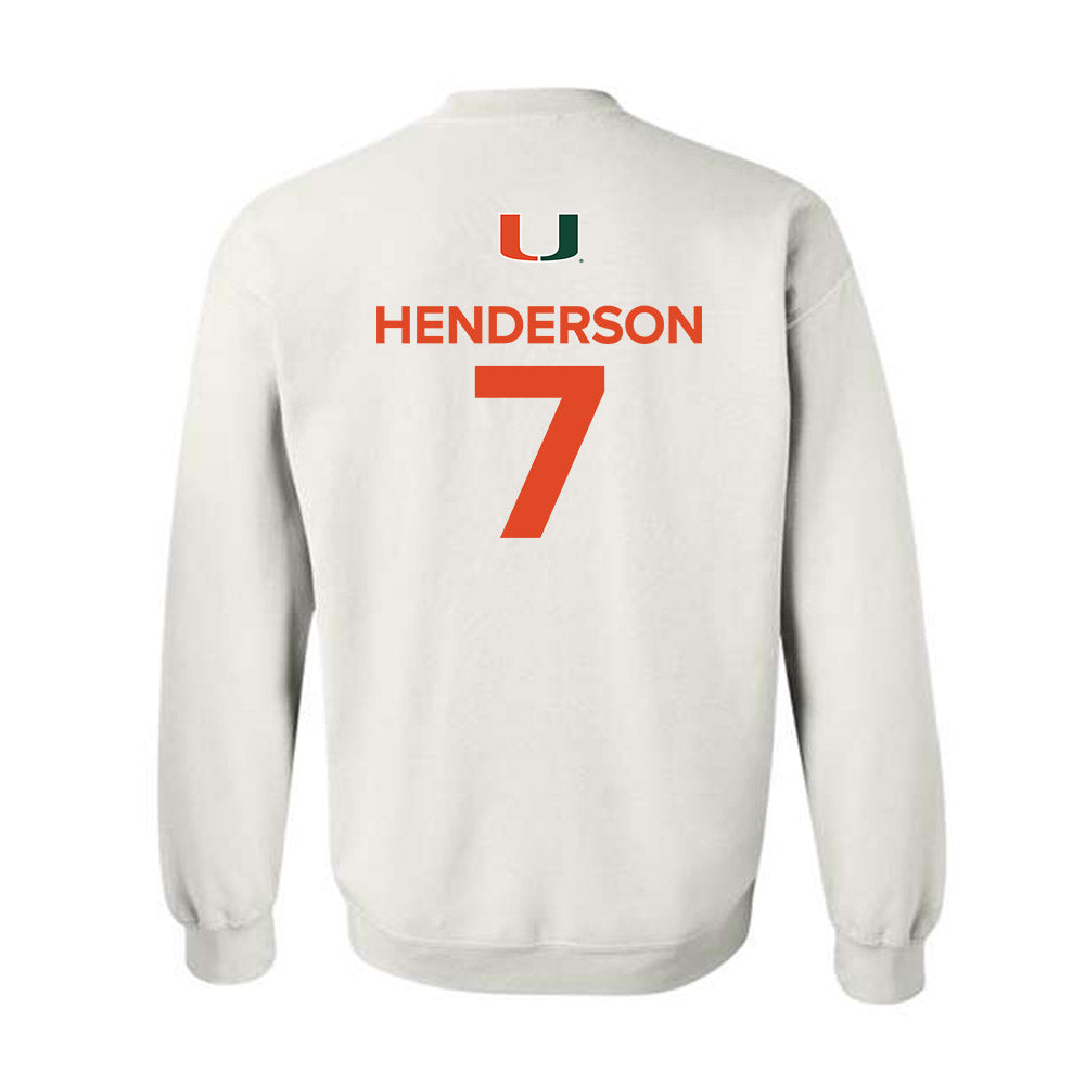 Miami - NCAA Men's Basketball : Shelton Henderson - Replica Shersey Crewneck Sweatshirt-1