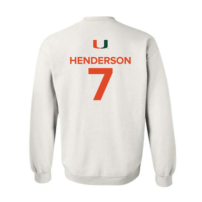 Miami - NCAA Men's Basketball : Shelton Henderson - Replica Shersey Crewneck Sweatshirt-1