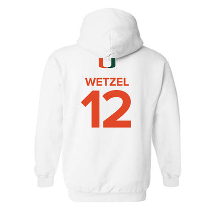 Miami - NCAA Women's Basketball : Natalie Wetzel - Replica Shersey Hooded Sweatshirt-1