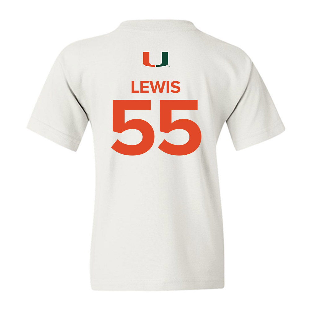 Miami - NCAA Men's Basketball : Acaden Lewis - Replica Shersey Youth T-Shirt-1