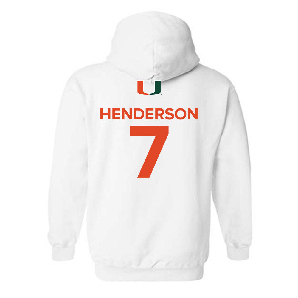 Miami - NCAA Men's Basketball : Shelton Henderson - Replica Shersey Hooded Sweatshirt-1